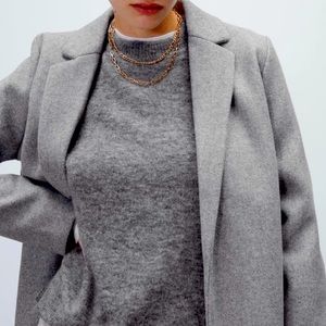 EUC Zara Gray Cloth Coat, size small